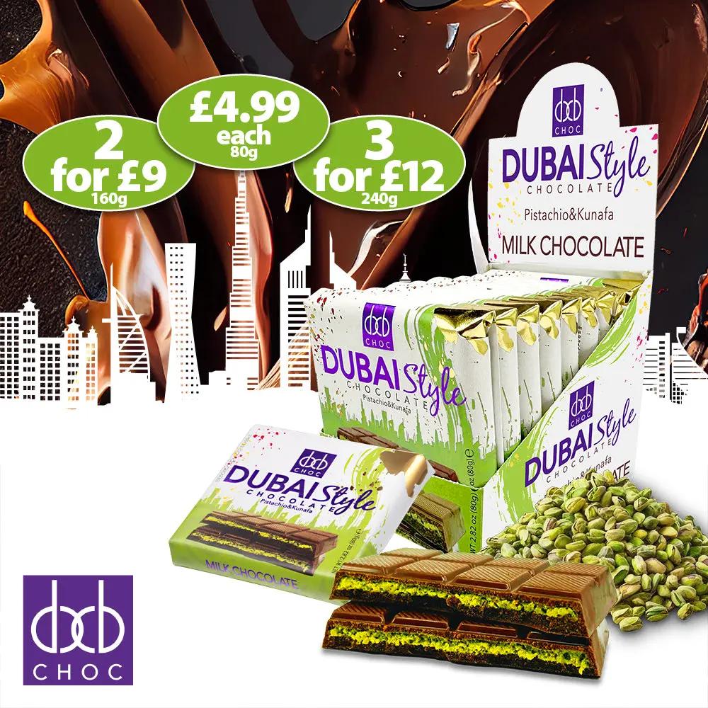 Dubai Style Milk Chocolate Bar (80g) Fast Trak Limited